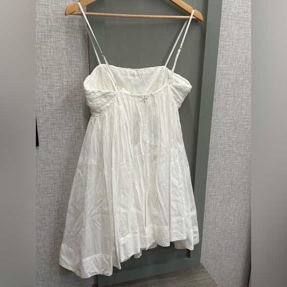 Chic White Ruched Mini Dress - Picture 2 of 3